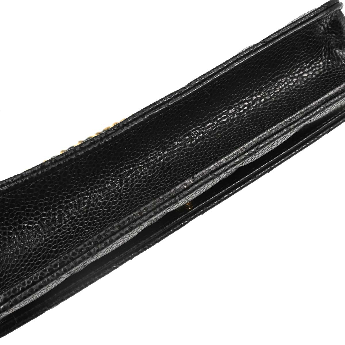 Chanel Black Caviar Skin Classic WOC Wallet on Chain Shoulder Bag