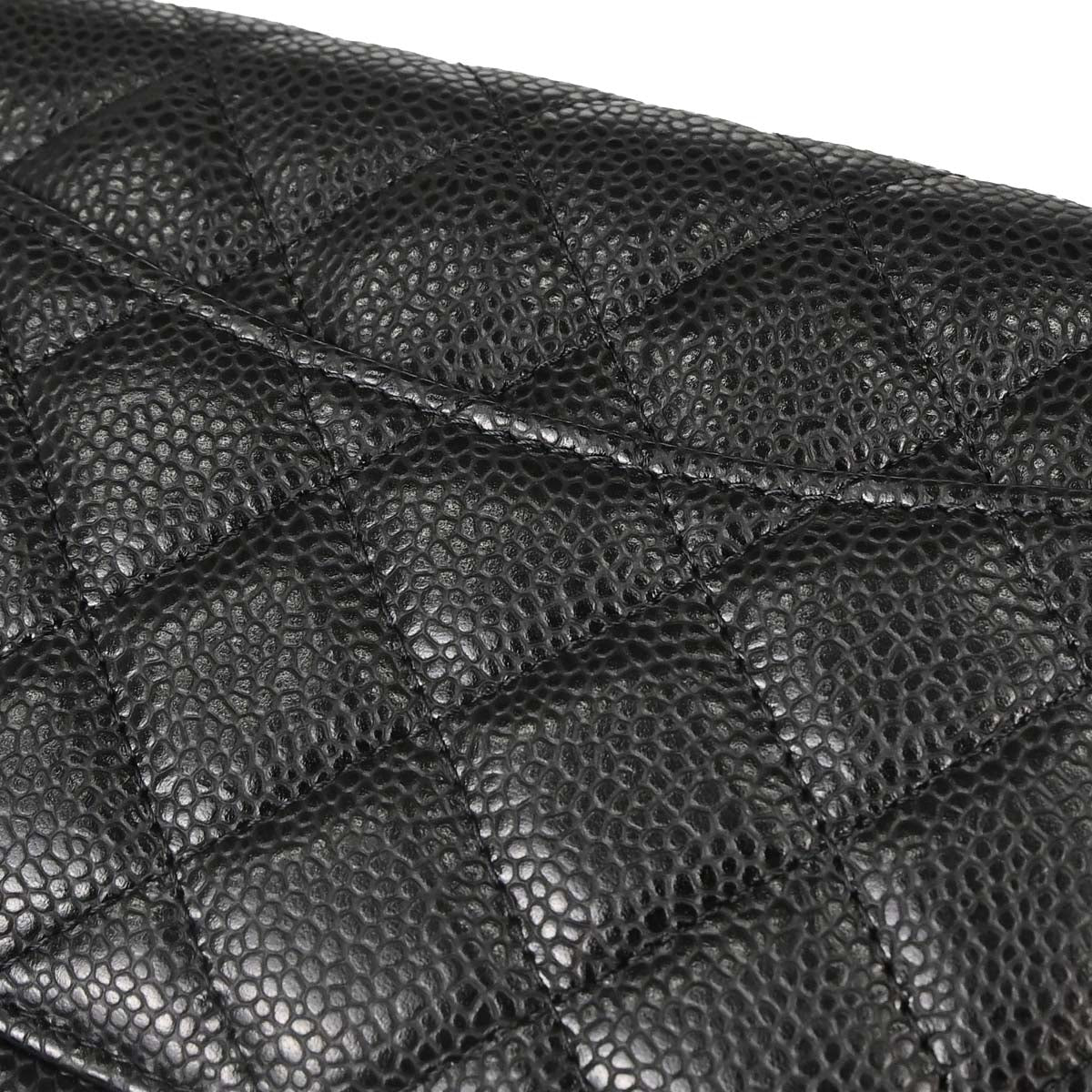 Chanel Black Caviar Skin Classic WOC Wallet on Chain Shoulder Bag
