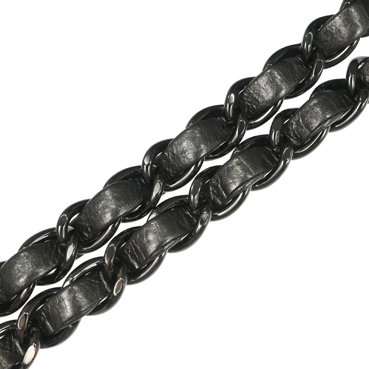 Chanel 2012 Metallic Gray Calfskin Chain Me Tote Handbag