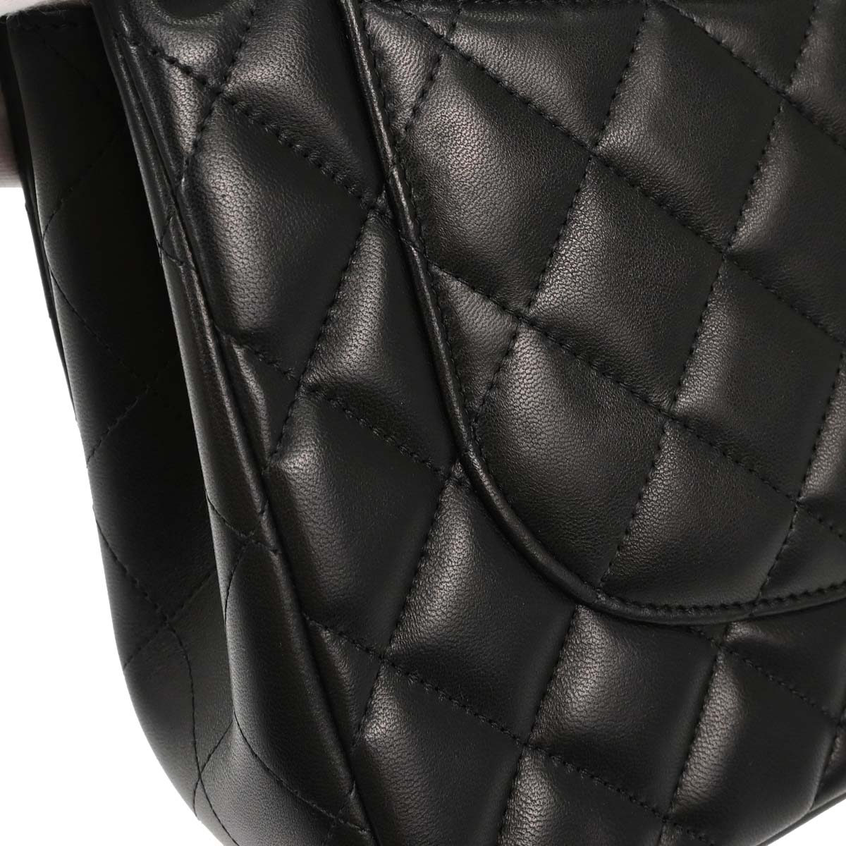 Chanel 2012 Black Lambskin Jumbo Classic Double Flap Shoulder Bag