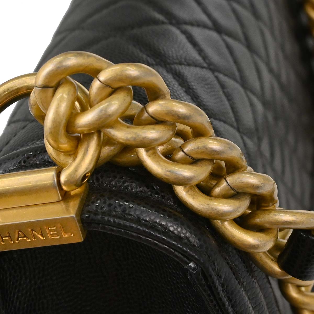 Boy Chanel Black Caviar Skin Medium Shoulder Bag