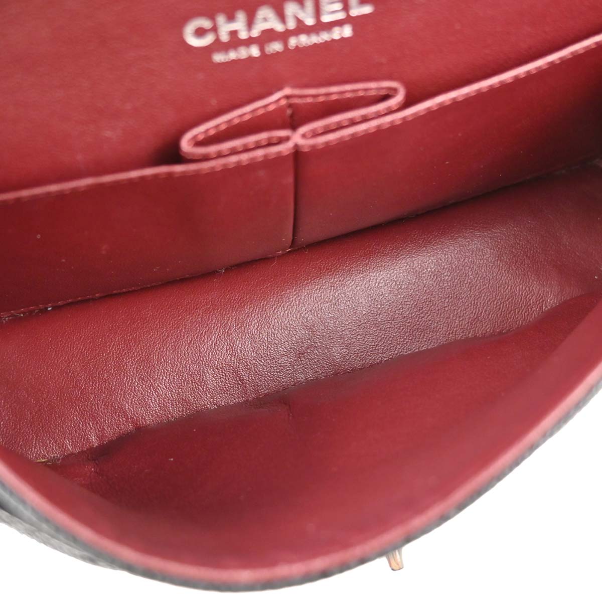 Chanel 2012 Black Caviar Skin Small Classic Double Flap Shoulder Bag
