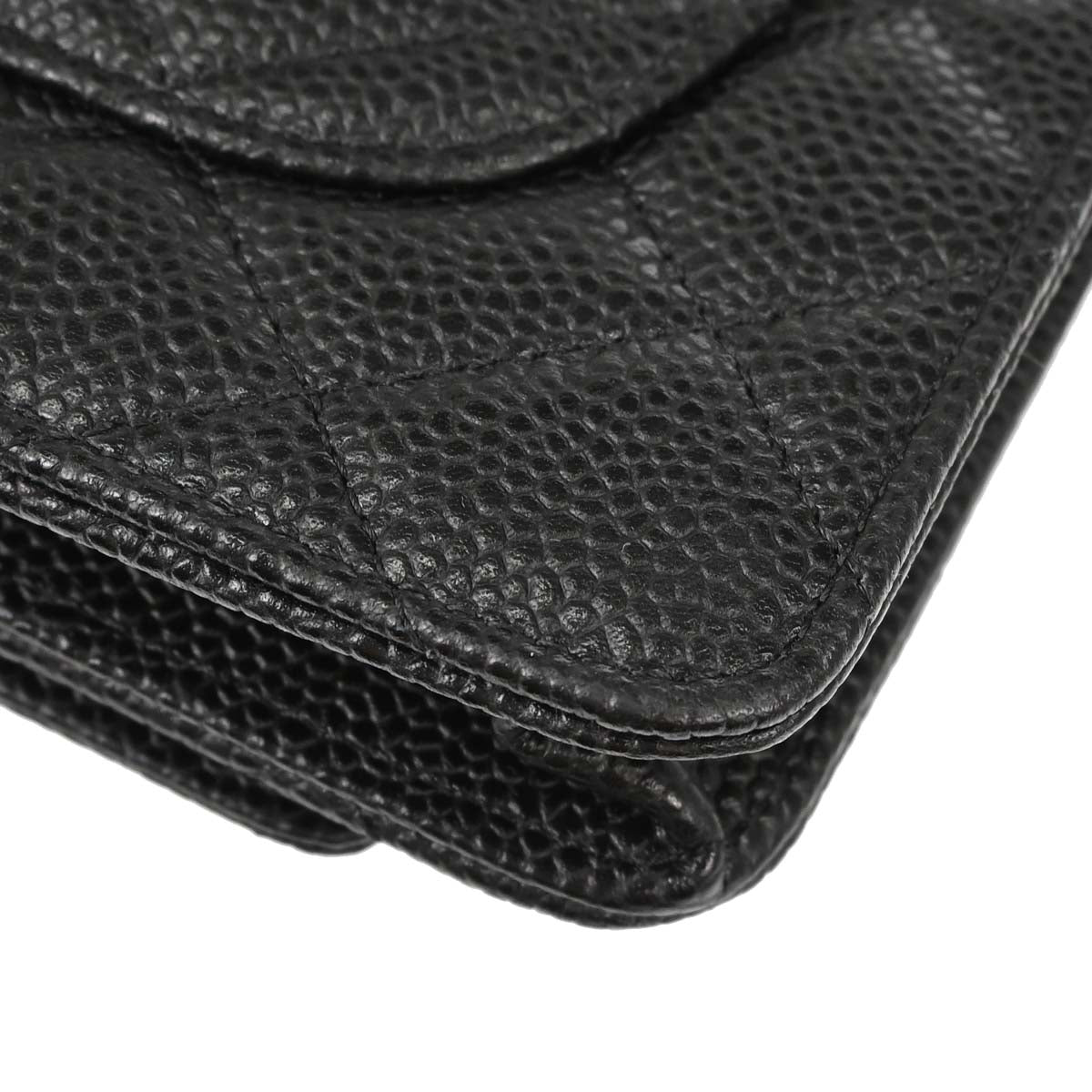 Chanel Black Caviar Skin Classic WOC Wallet on Chain Shoulder Bag