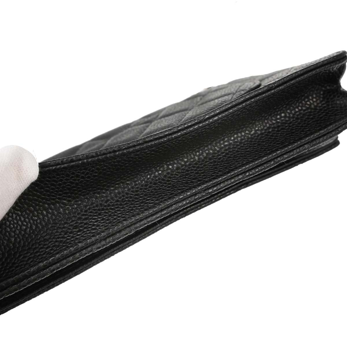 Chanel Black Caviar Skin Classic WOC Wallet on Chain Shoulder Bag
