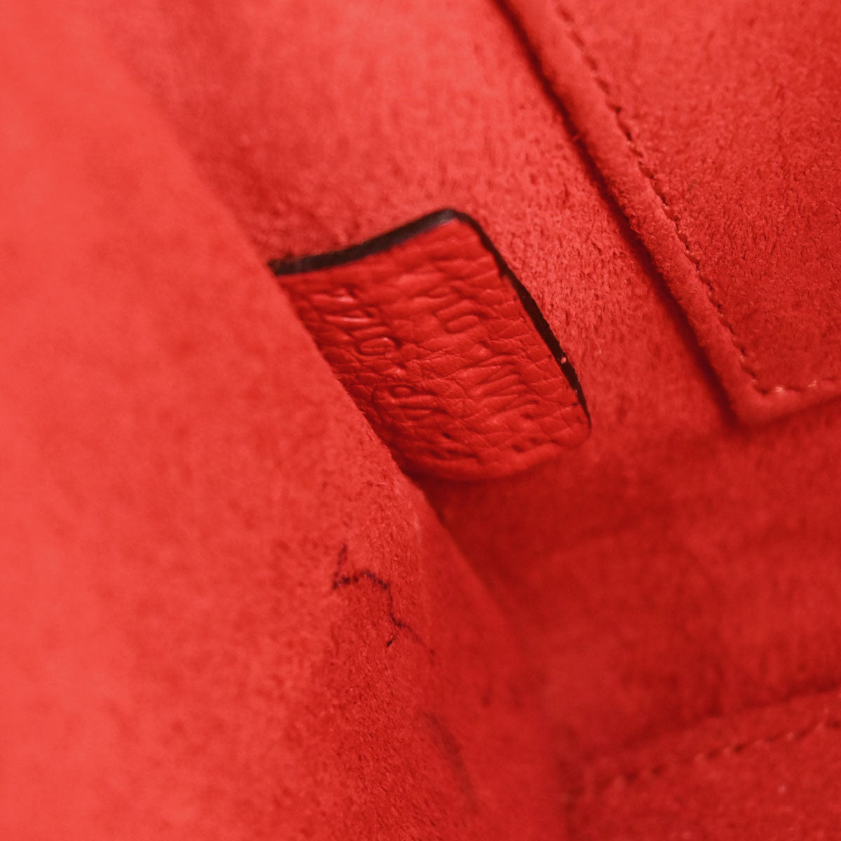 Celine Red Leather Nano Luggage Shoulder Tote Bag