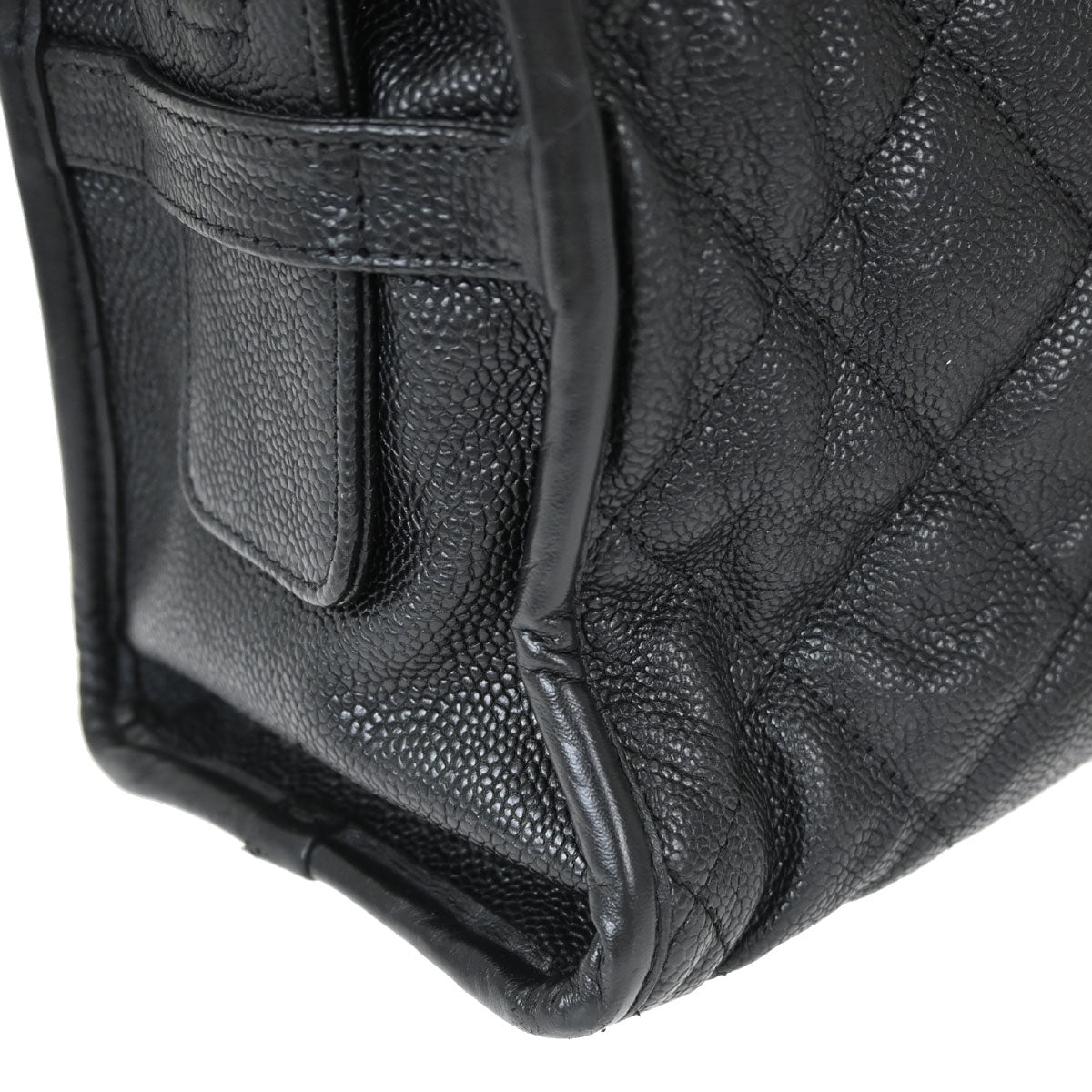 Chanel Black Caviar Skin French Riviera Tote Chain Handbag