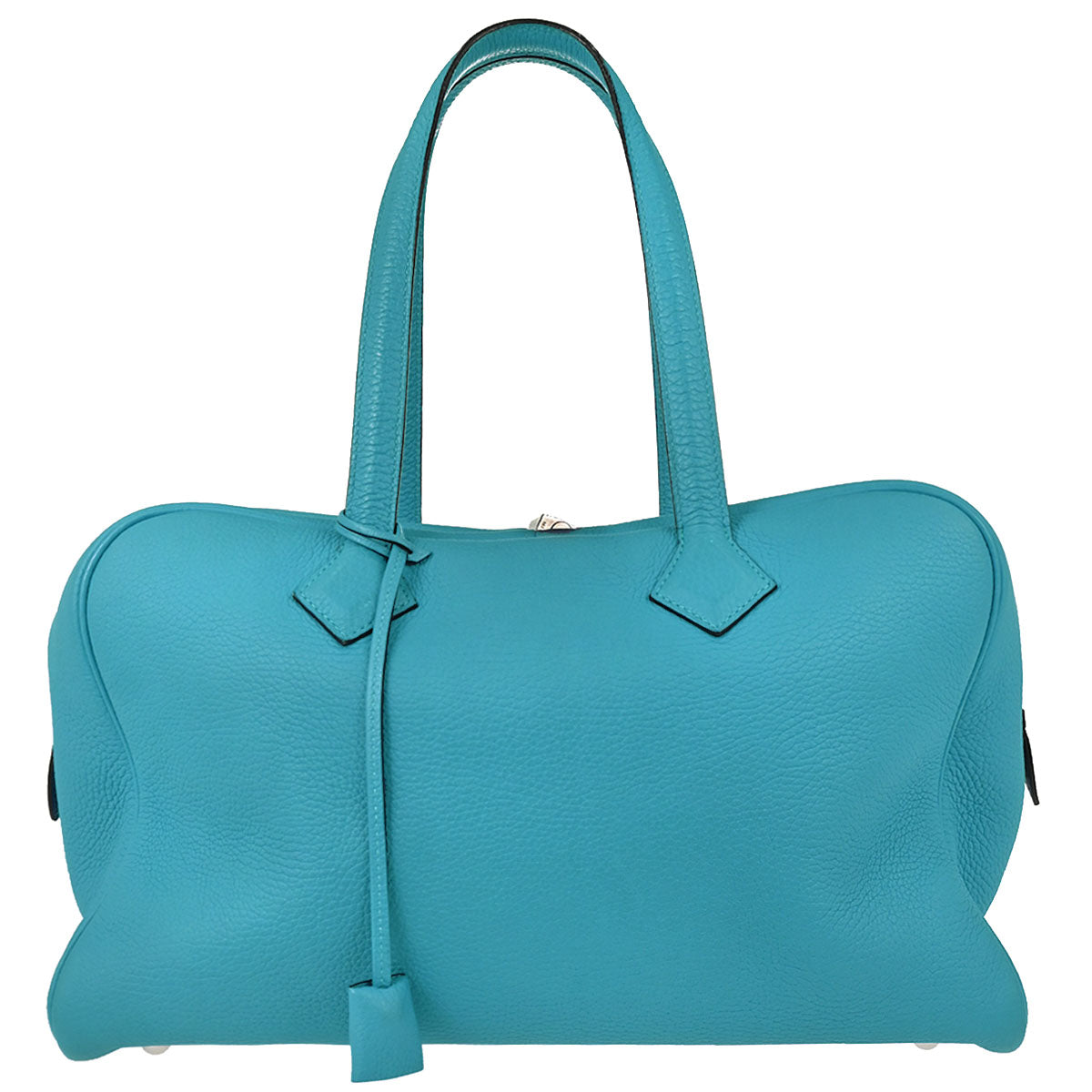 Hermes Blue Izmir Taurillon Clemence Victoria II 35 Handbag