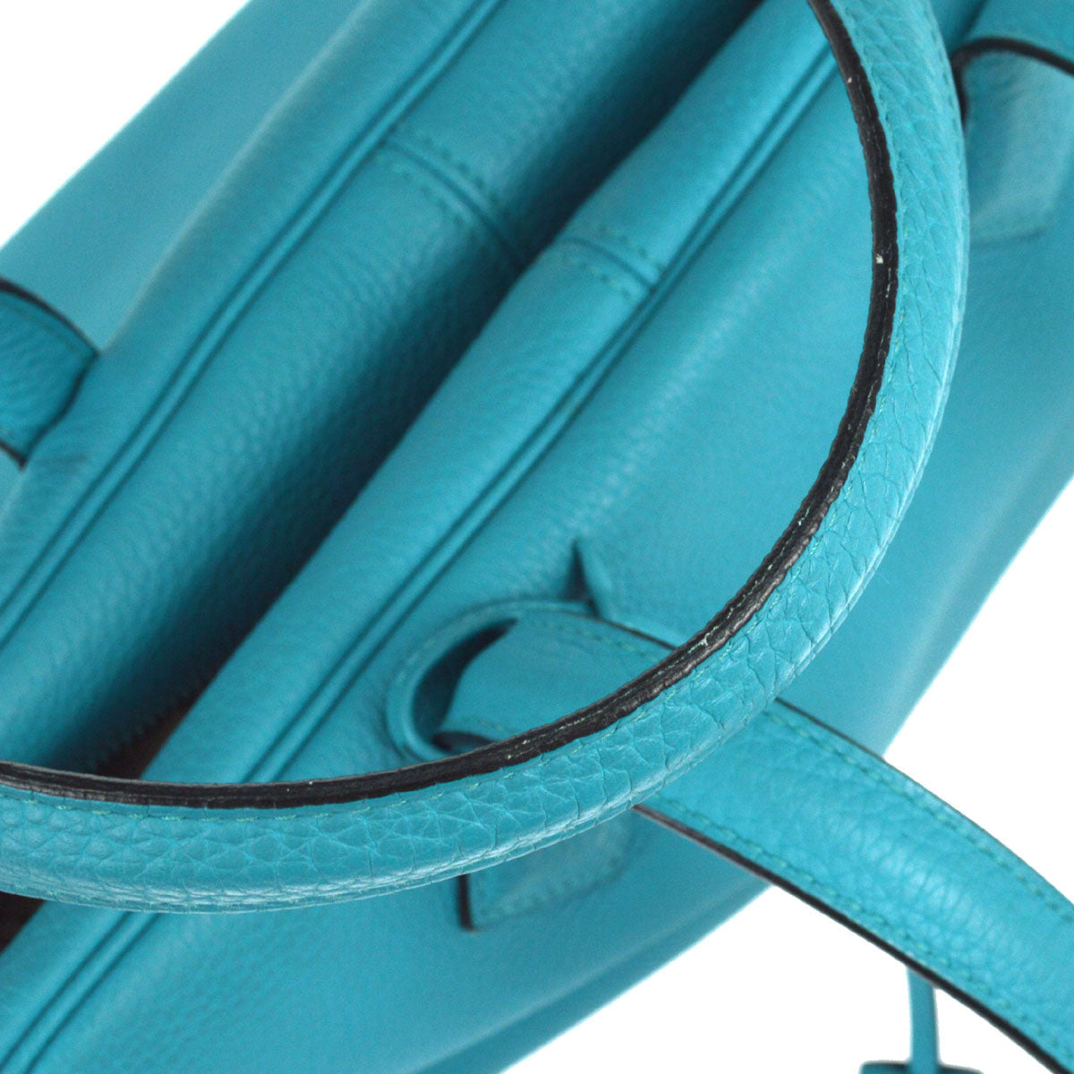 Hermes Blue Izmir Taurillon Clemence Victoria II 35 Handbag
