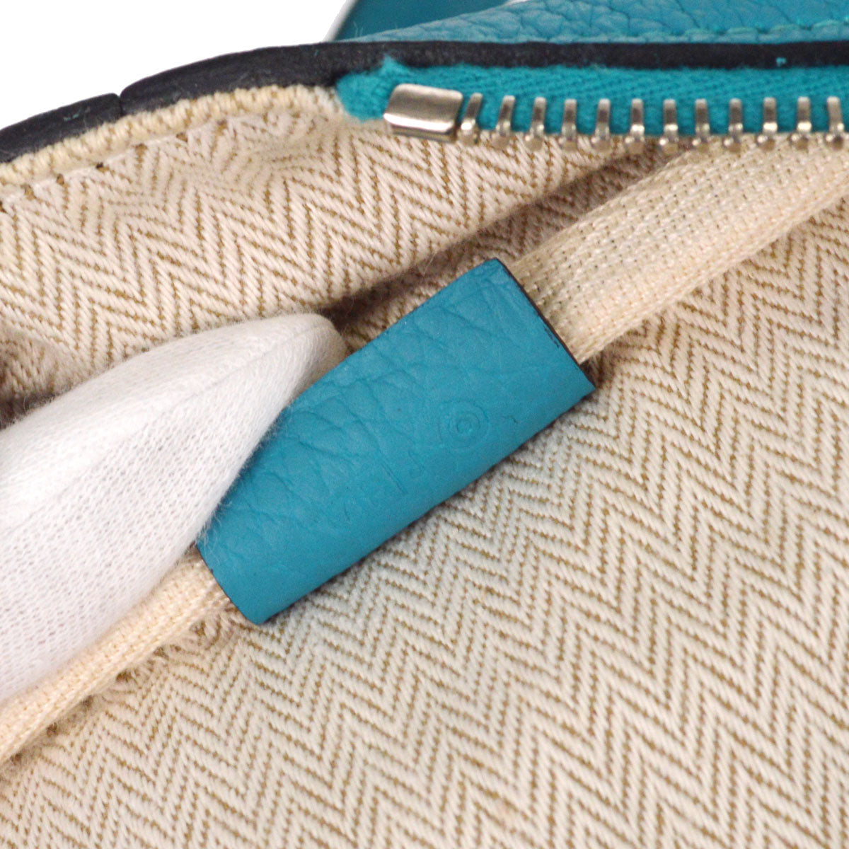 Hermes Blue Izmir Taurillon Clemence Victoria II 35 Handbag