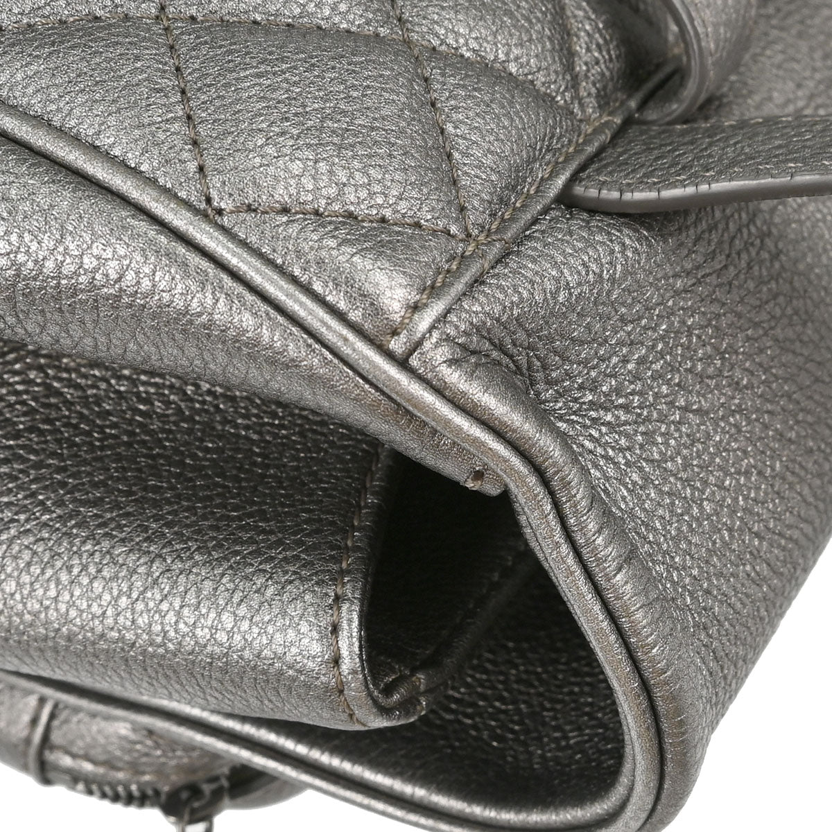 Chanel 2016-2017 Metallic Silver Calfskin Casual Rock Backpack
