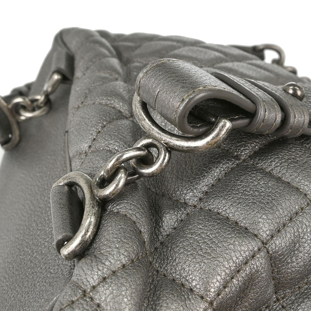 Chanel 2016-2017 Metallic Silver Calfskin Casual Rock Backpack