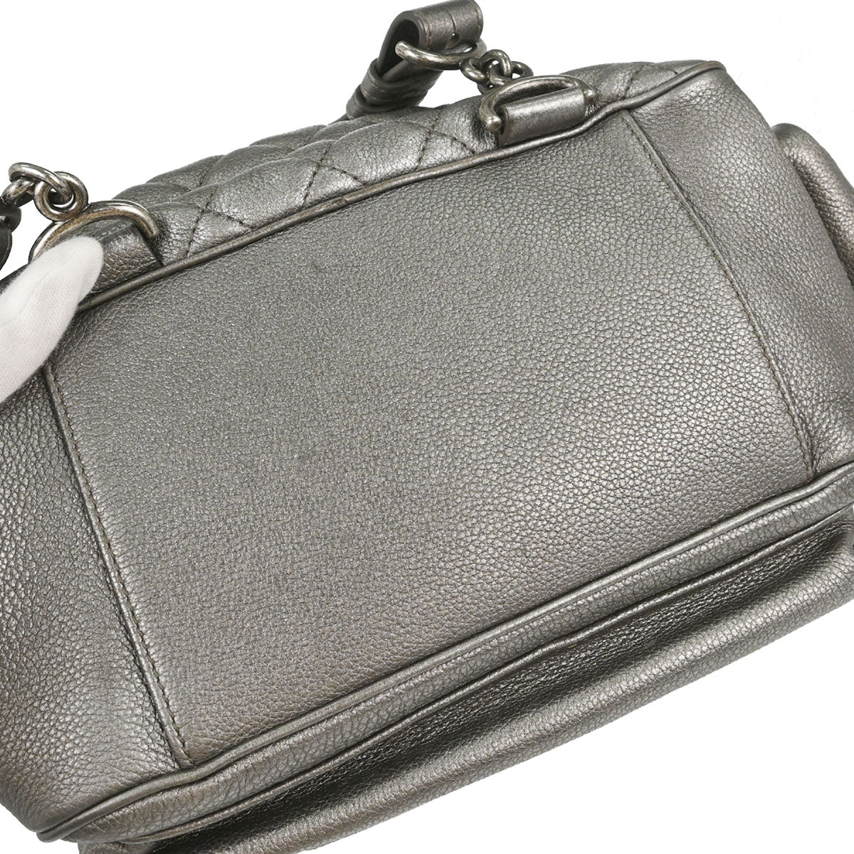 Chanel 2016-2017 Metallic Silver Calfskin Casual Rock Backpack