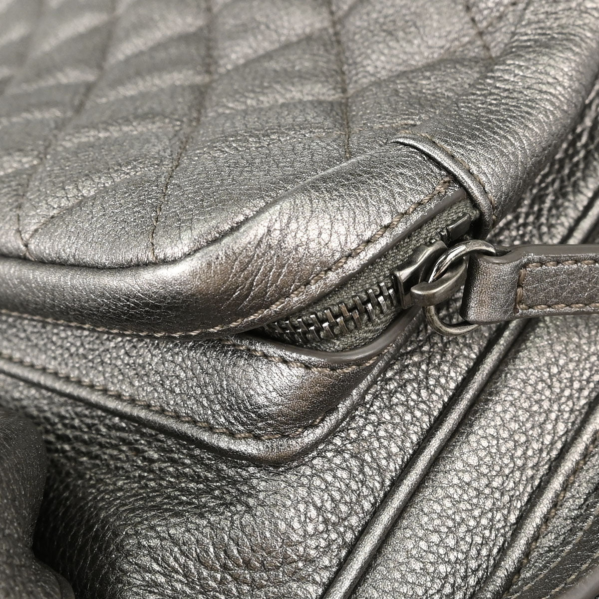 Chanel 2016-2017 Metallic Silver Calfskin Casual Rock Backpack