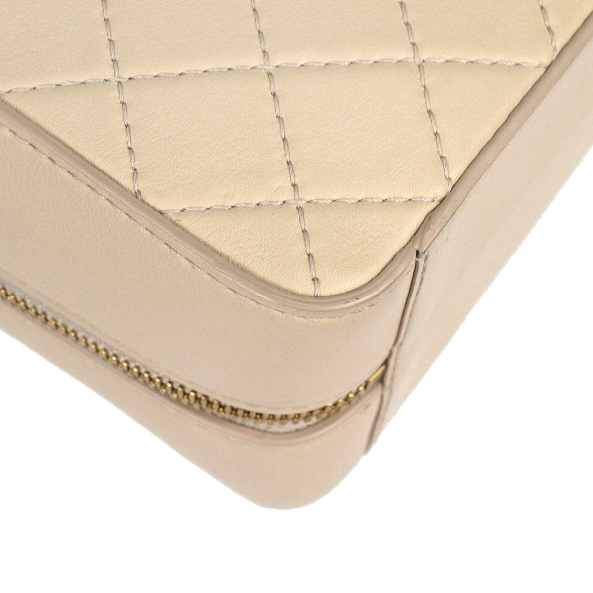 Chanel 2019-2020 Light Beige Lambskin Vanity 2way Shoulder Handbag