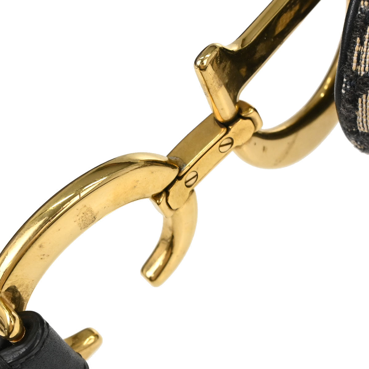 Christian Dior Navy Beige Trotter Oblique Saddle Handbag