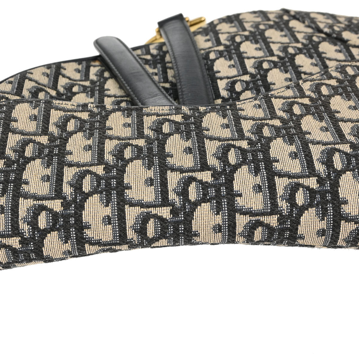 Christian Dior Navy Beige Trotter Oblique Saddle Handbag