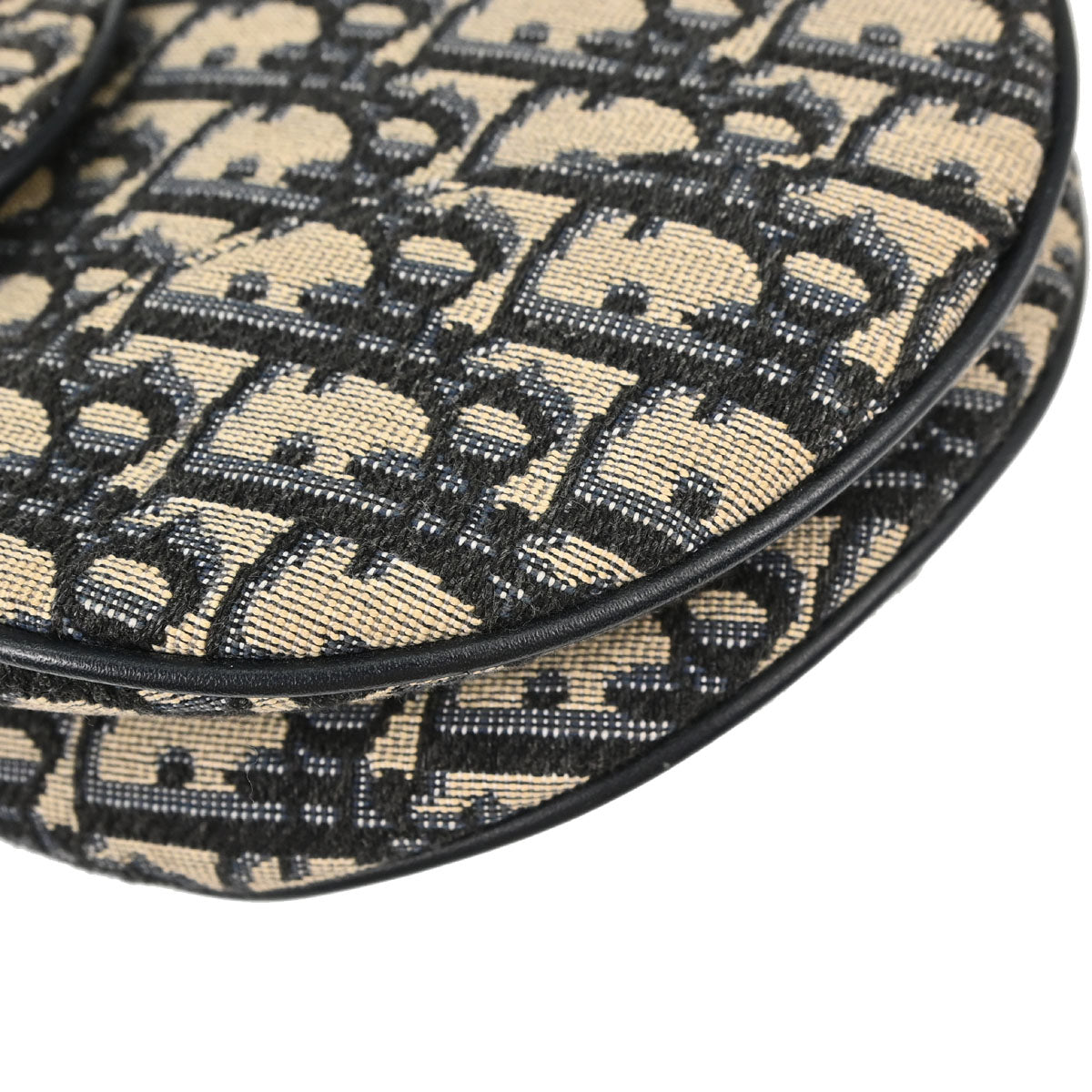 Christian Dior Navy Beige Trotter Oblique Saddle Handbag