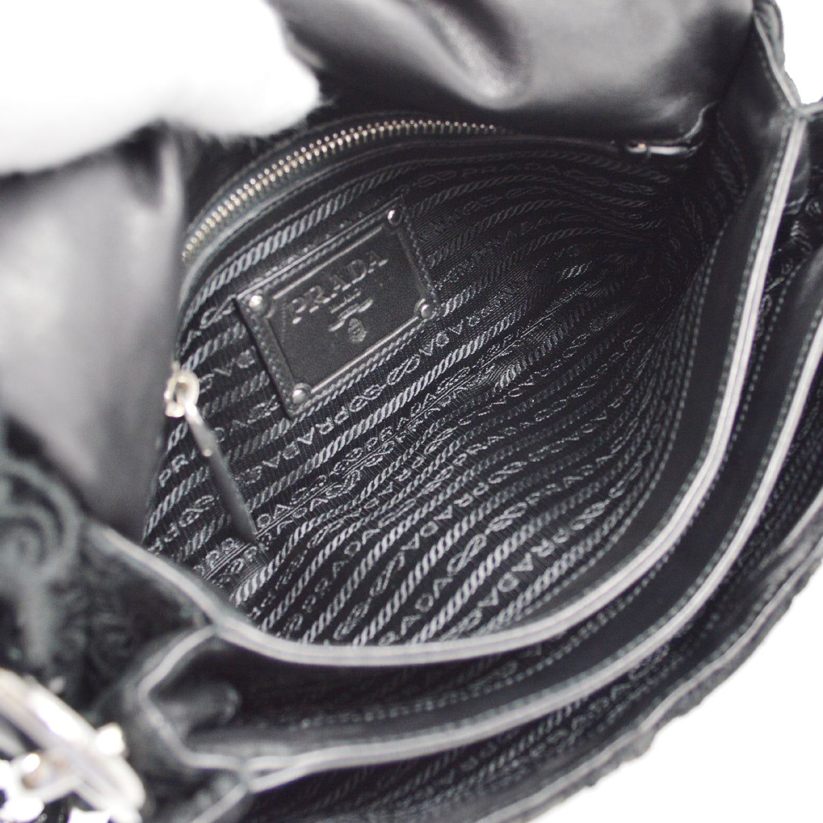 Prada Black Lace Pizzo Handbag