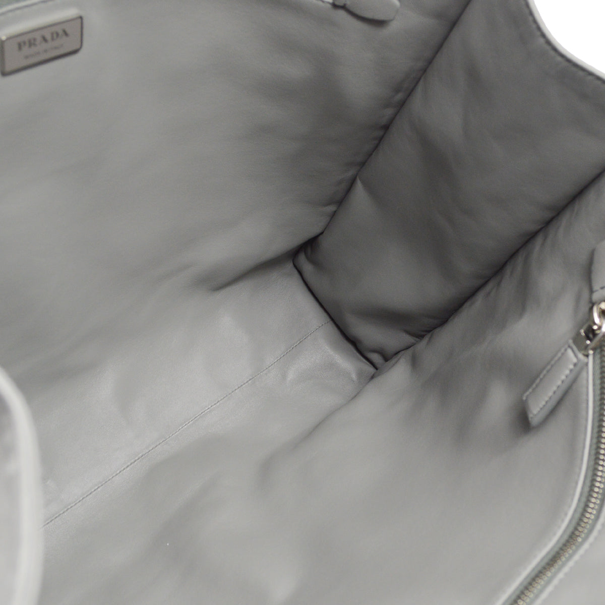 Prada Gray Sheepskin Tote Shoulder Bag