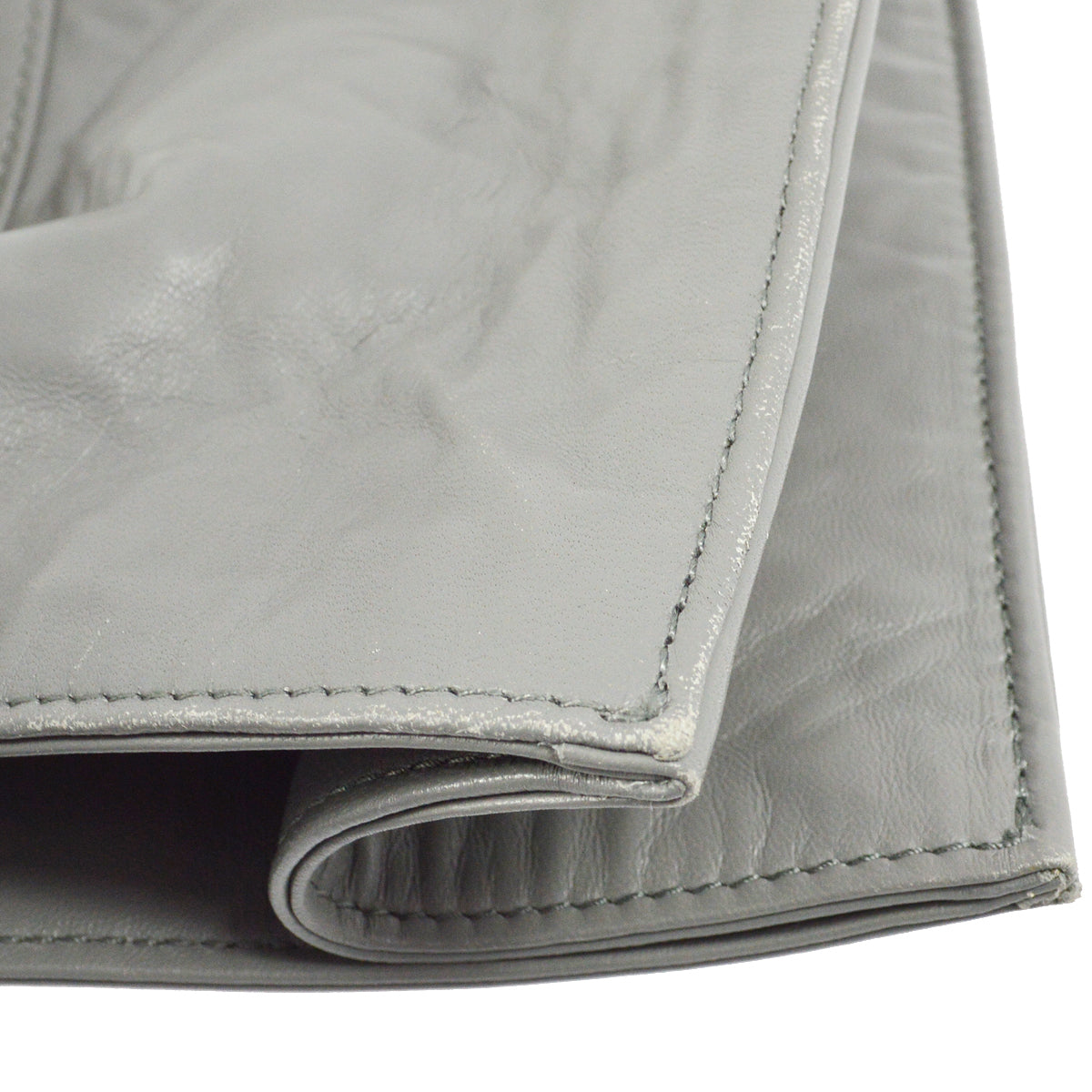Prada Gray Sheepskin Tote Shoulder Bag