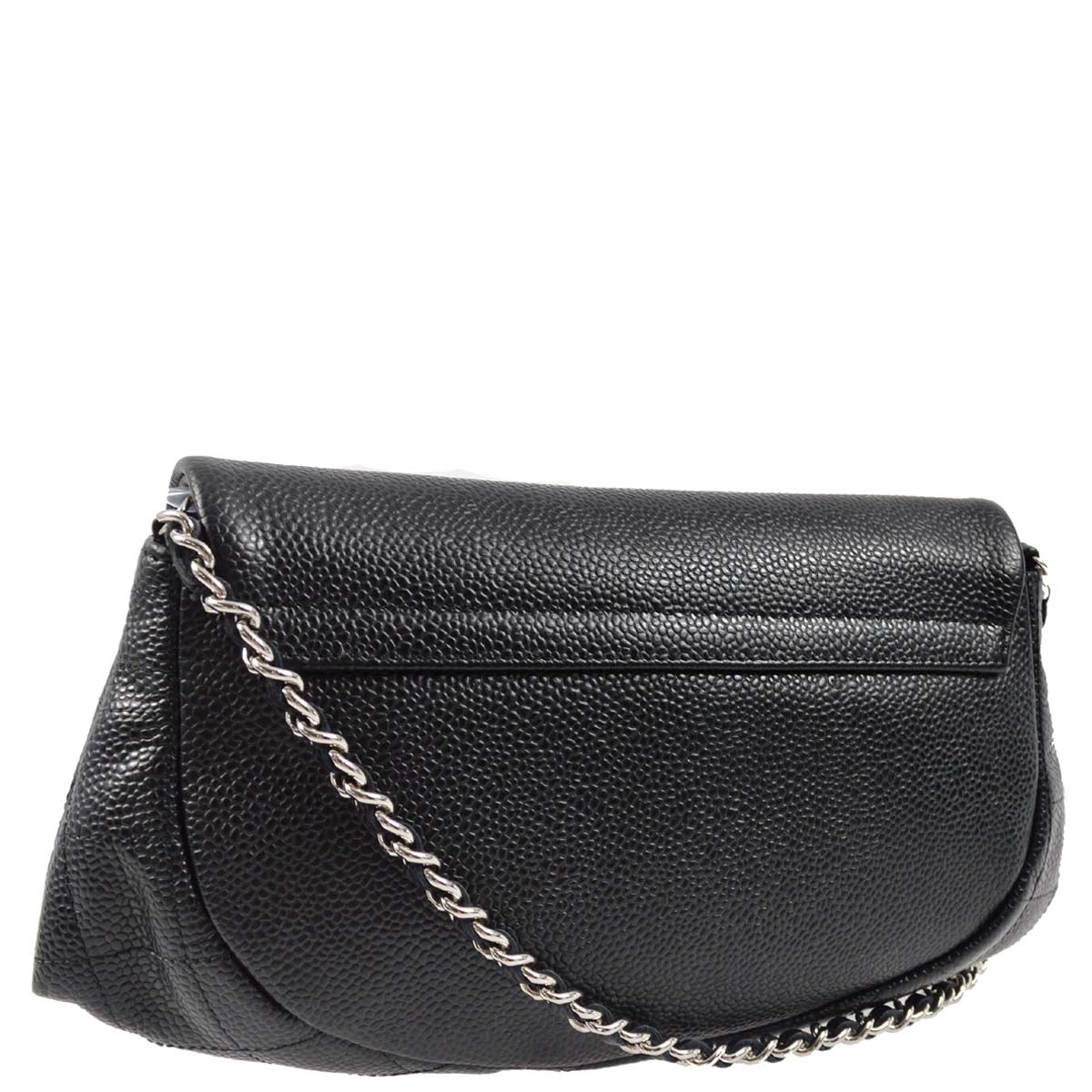 Chanel 2012 Black Caviar Half-Moon WOC Wallet