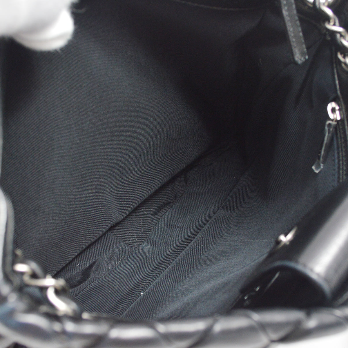 Chanel 2010-2011 Black Lambskin Chain Tote Handbag