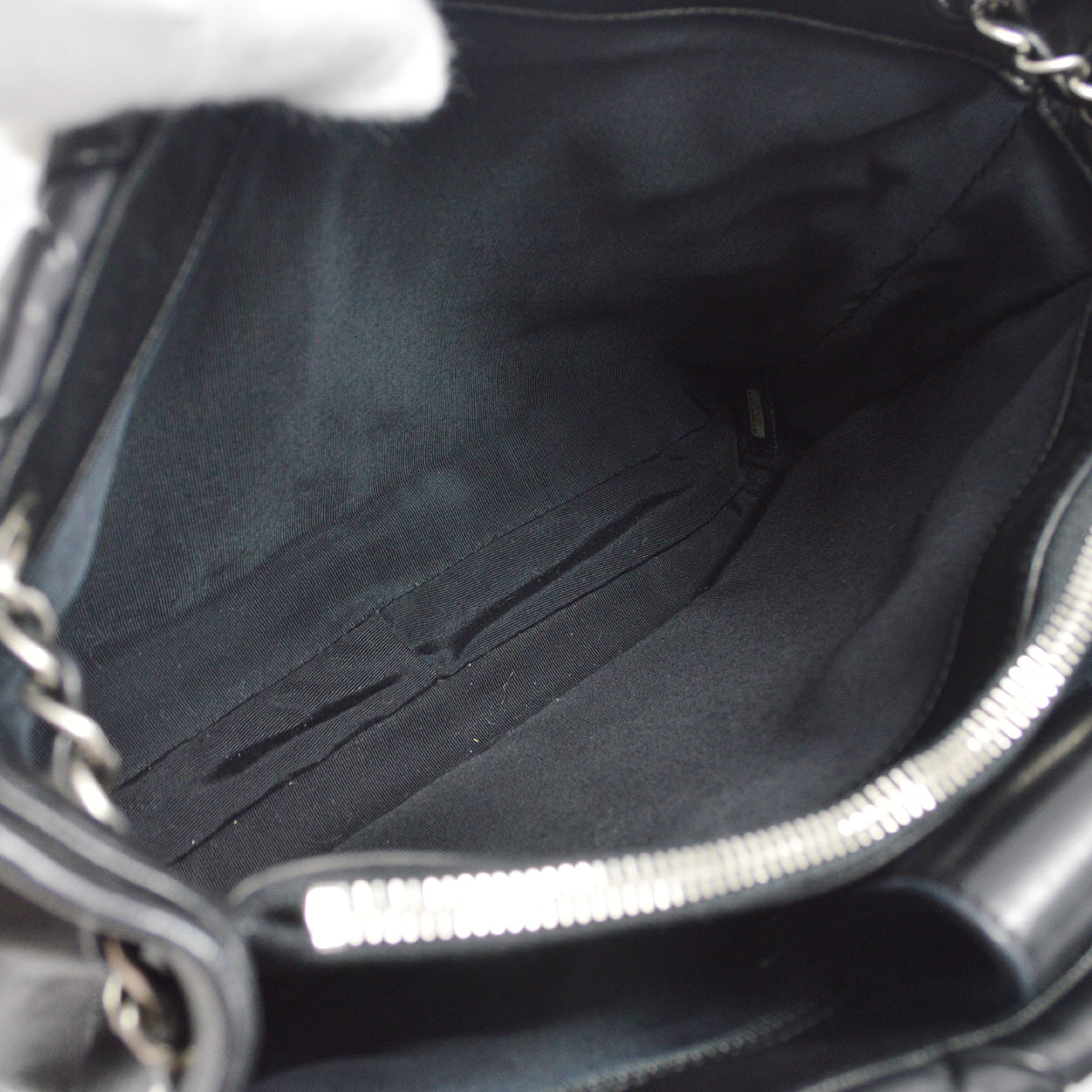 Chanel 2010-2011 Black Lambskin Chain Tote Handbag