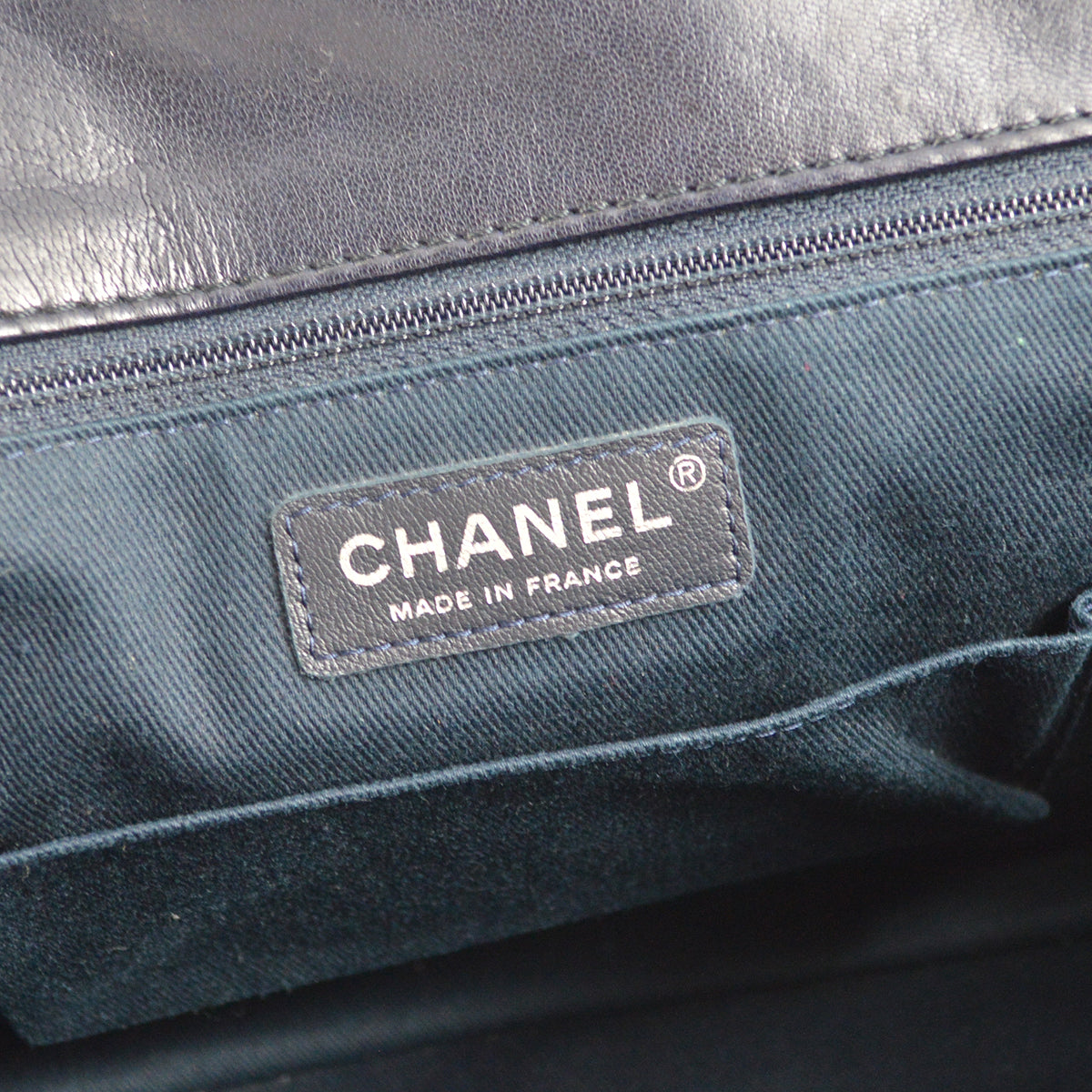 Chanel 2017 Navy Calfskin Shoulder Bag