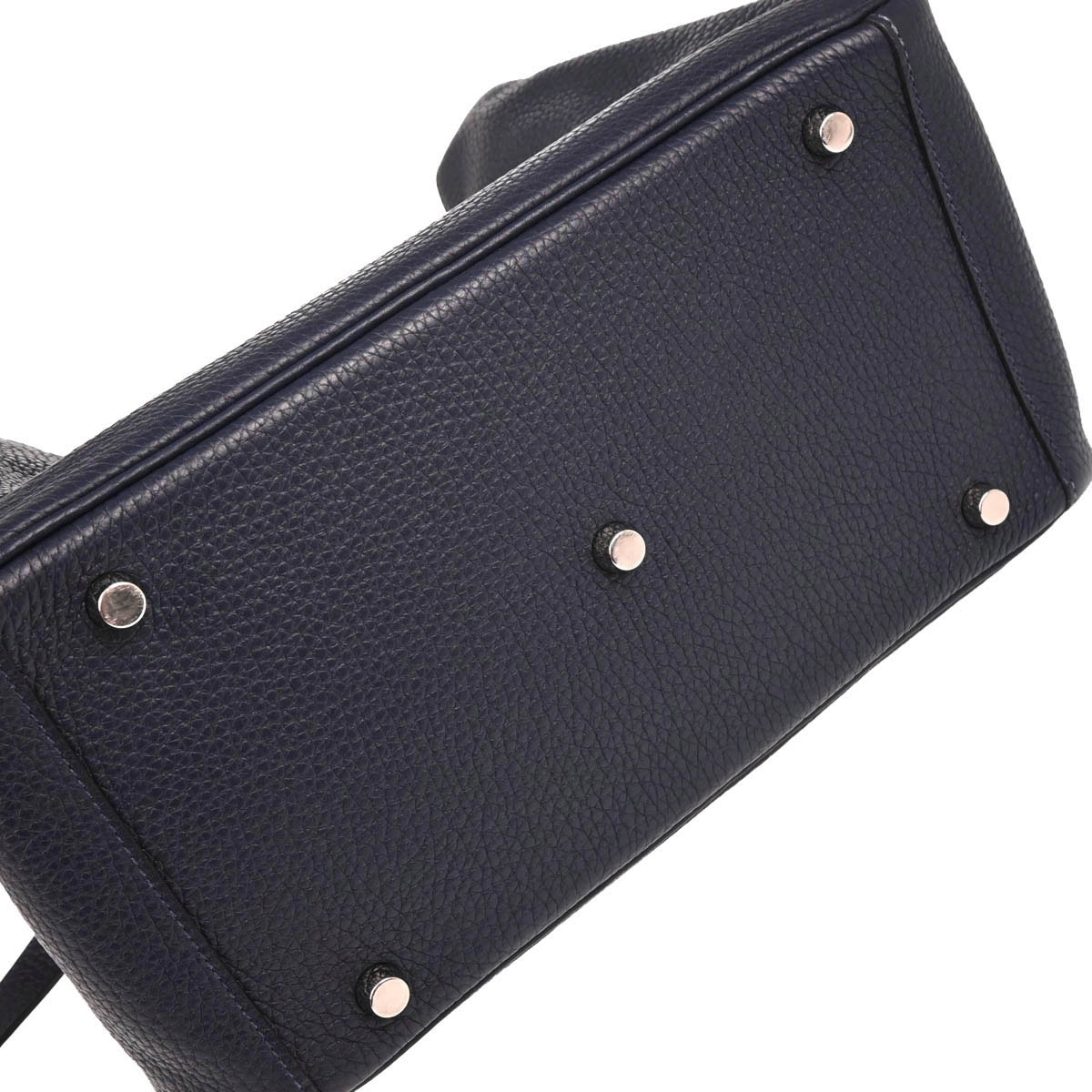 Hermes 2019 Navy Blue Taurillon Clemence Lindy 30 Shoulder Bag