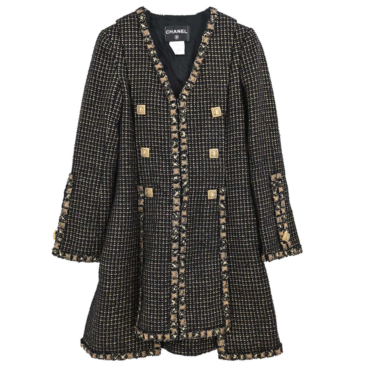 Chanel 2011 Tweed Coat Black Gold #36