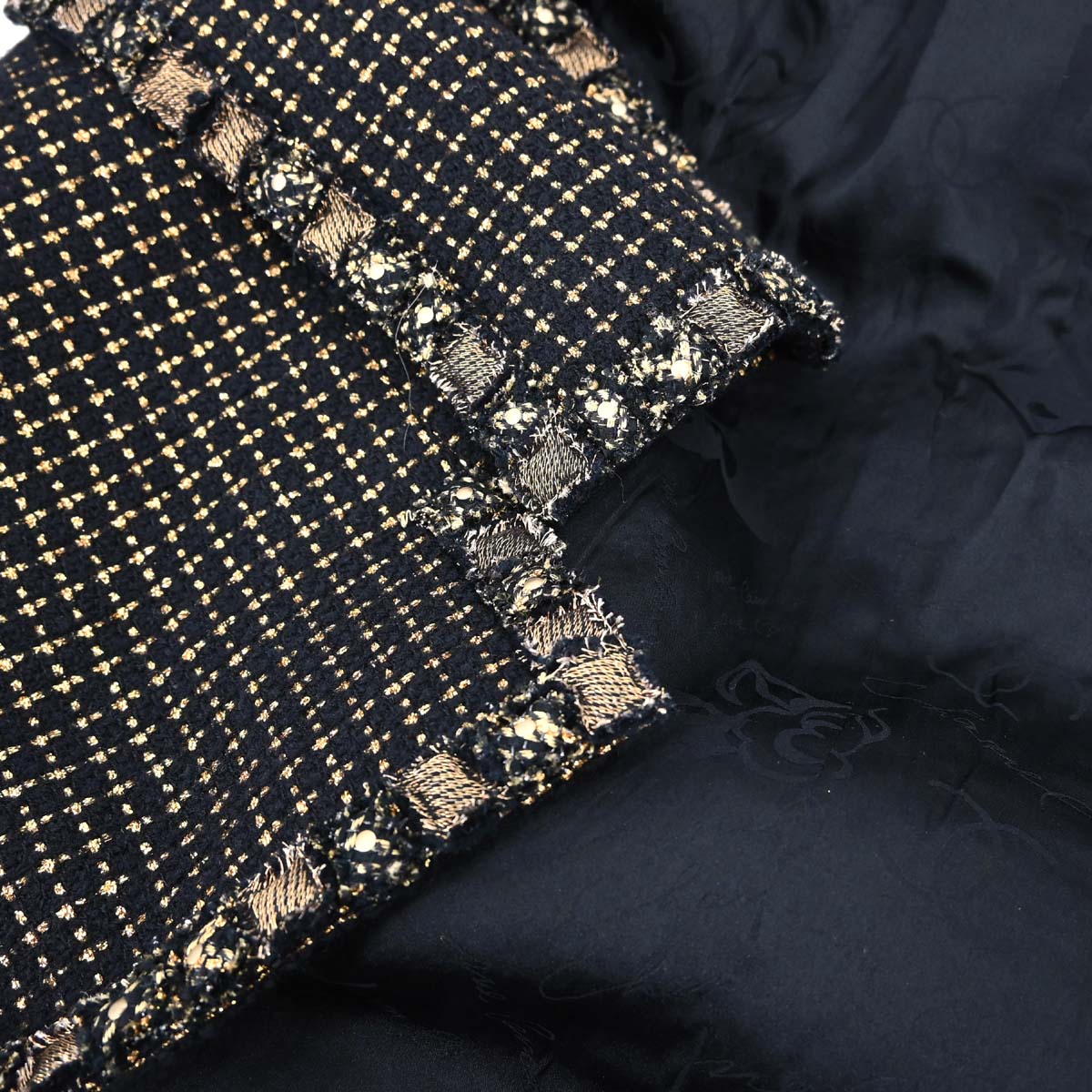 Chanel 2011 Tweed Coat Black Gold #36