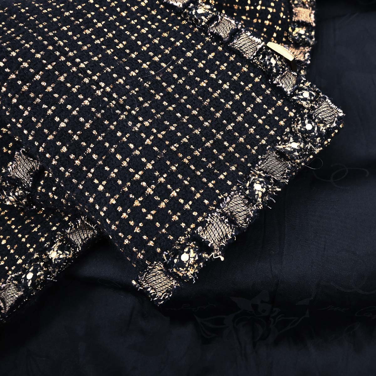 Chanel 2011 Tweed Coat Black Gold #36
