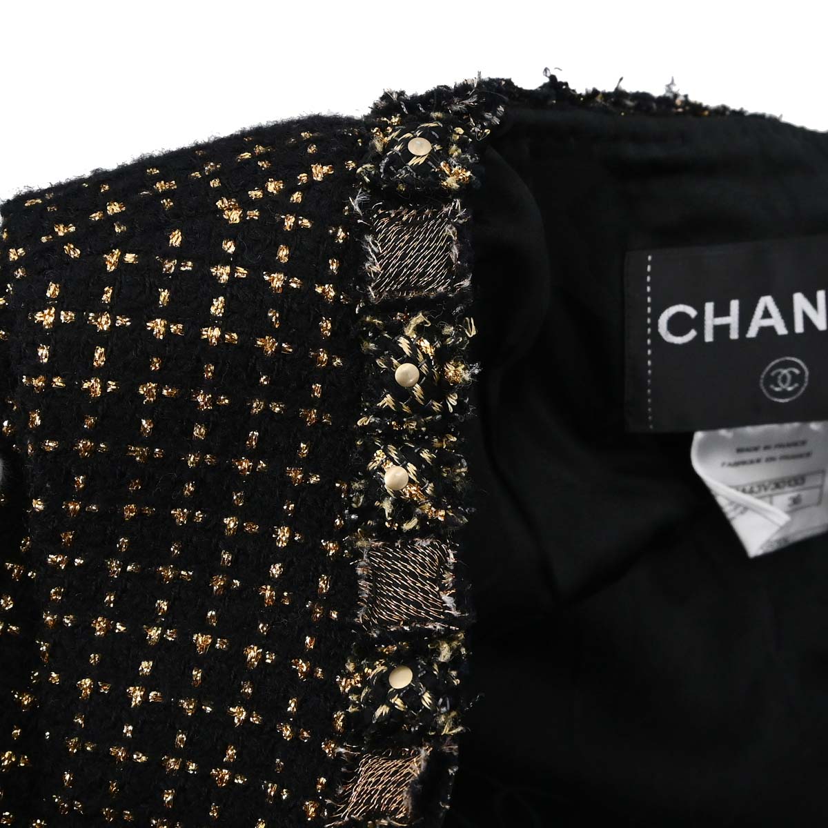 Chanel 2011 Tweed Coat Black Gold #36