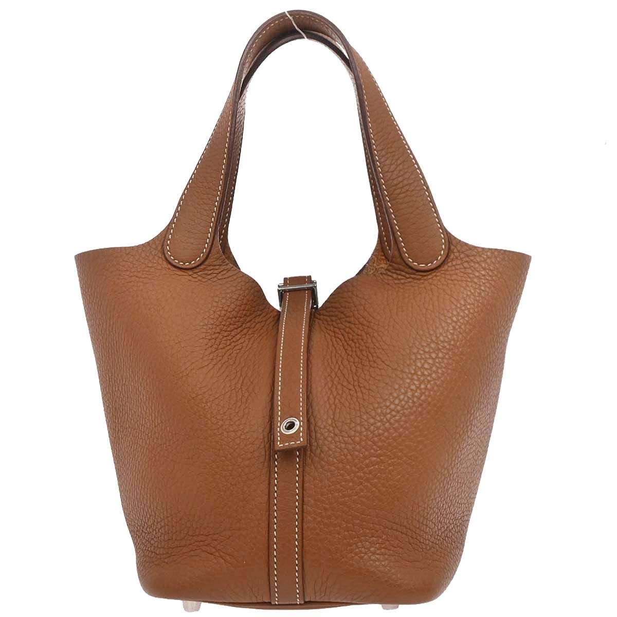 Hermes Gold Taurillon Clemence Picotin Lock 18 PM Handbag