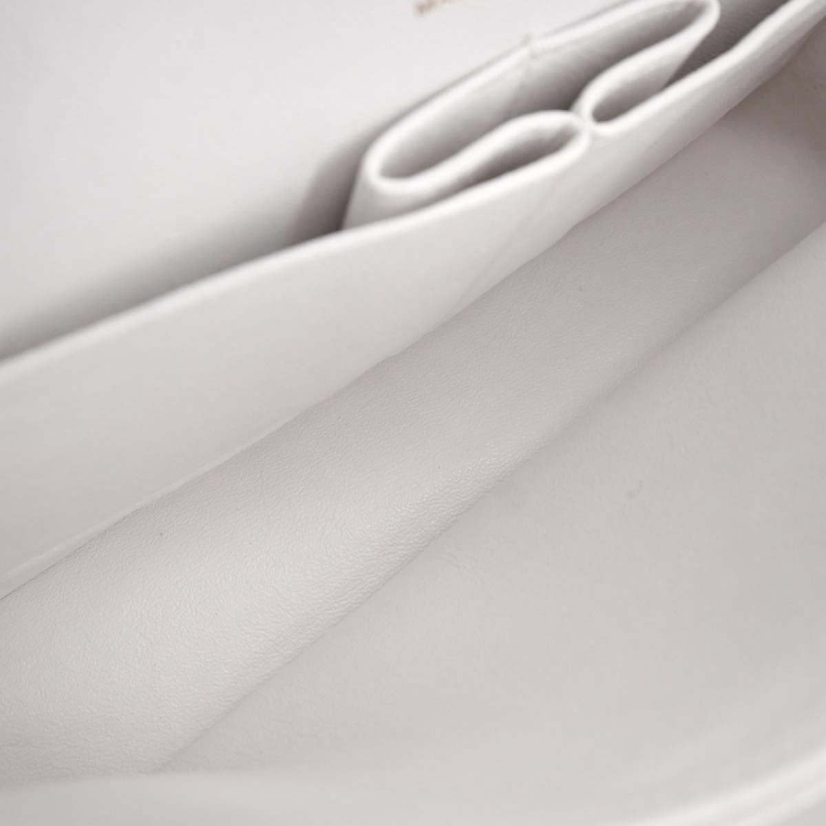 Chanel White Caviar Skin Medium Classic Double Flap Shoulder Bag