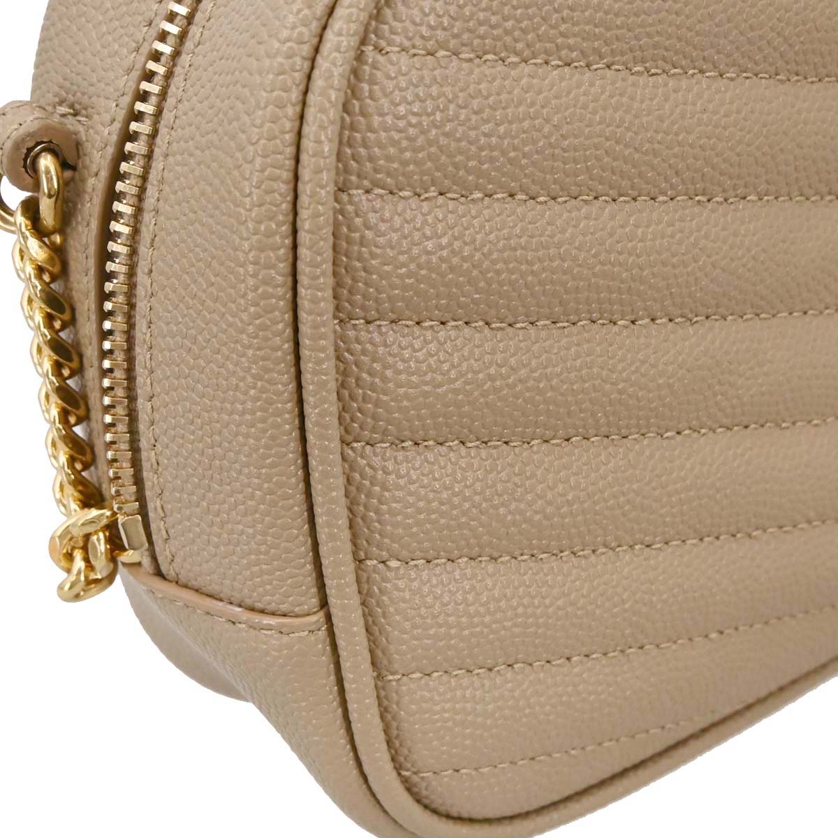 Saint Laurent Beige Leather Lou Crossbody Bag