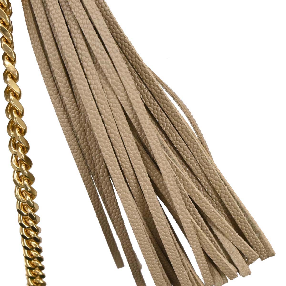 Saint Laurent Beige Leather Lou Crossbody Bag