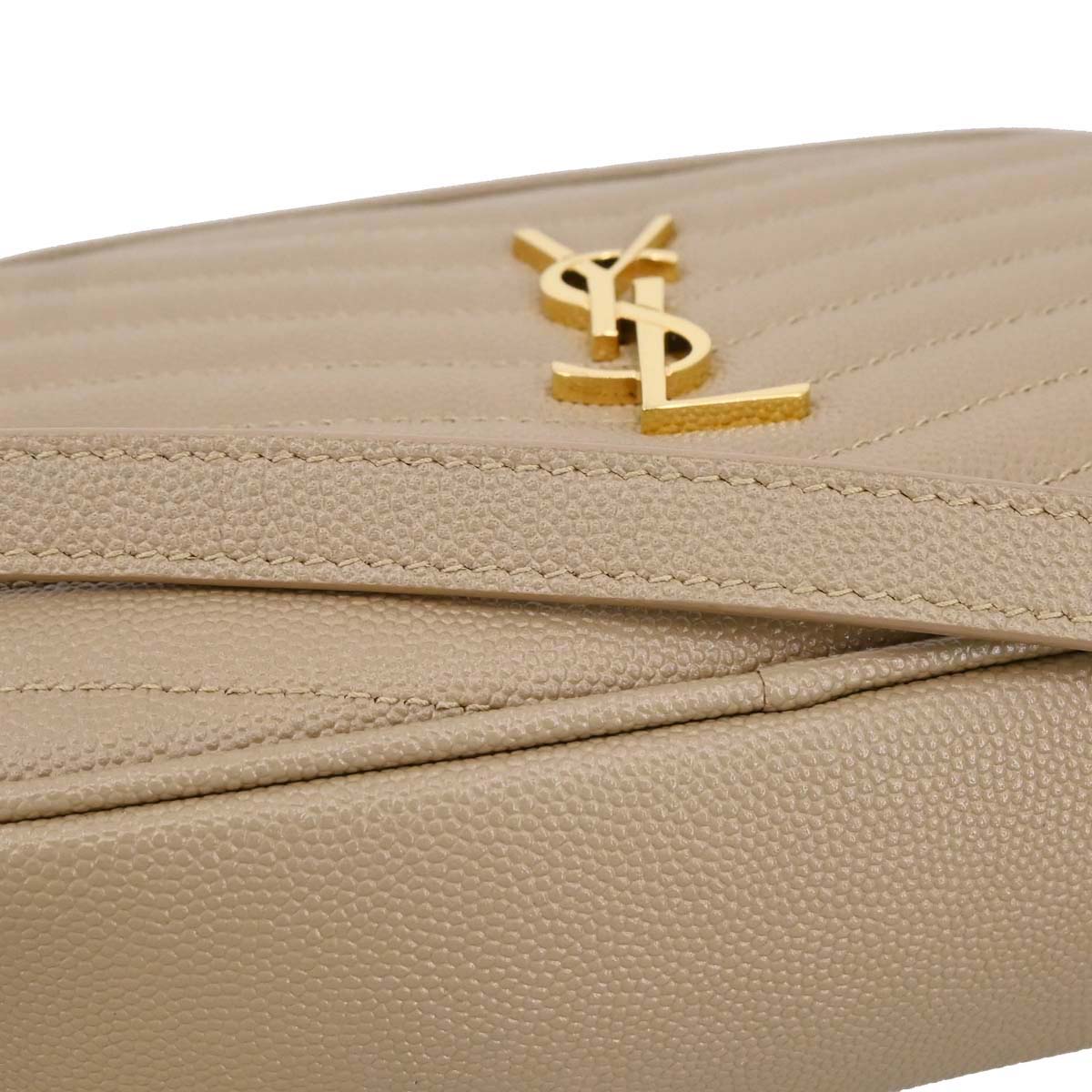 Saint Laurent Beige Leather Lou Crossbody Bag