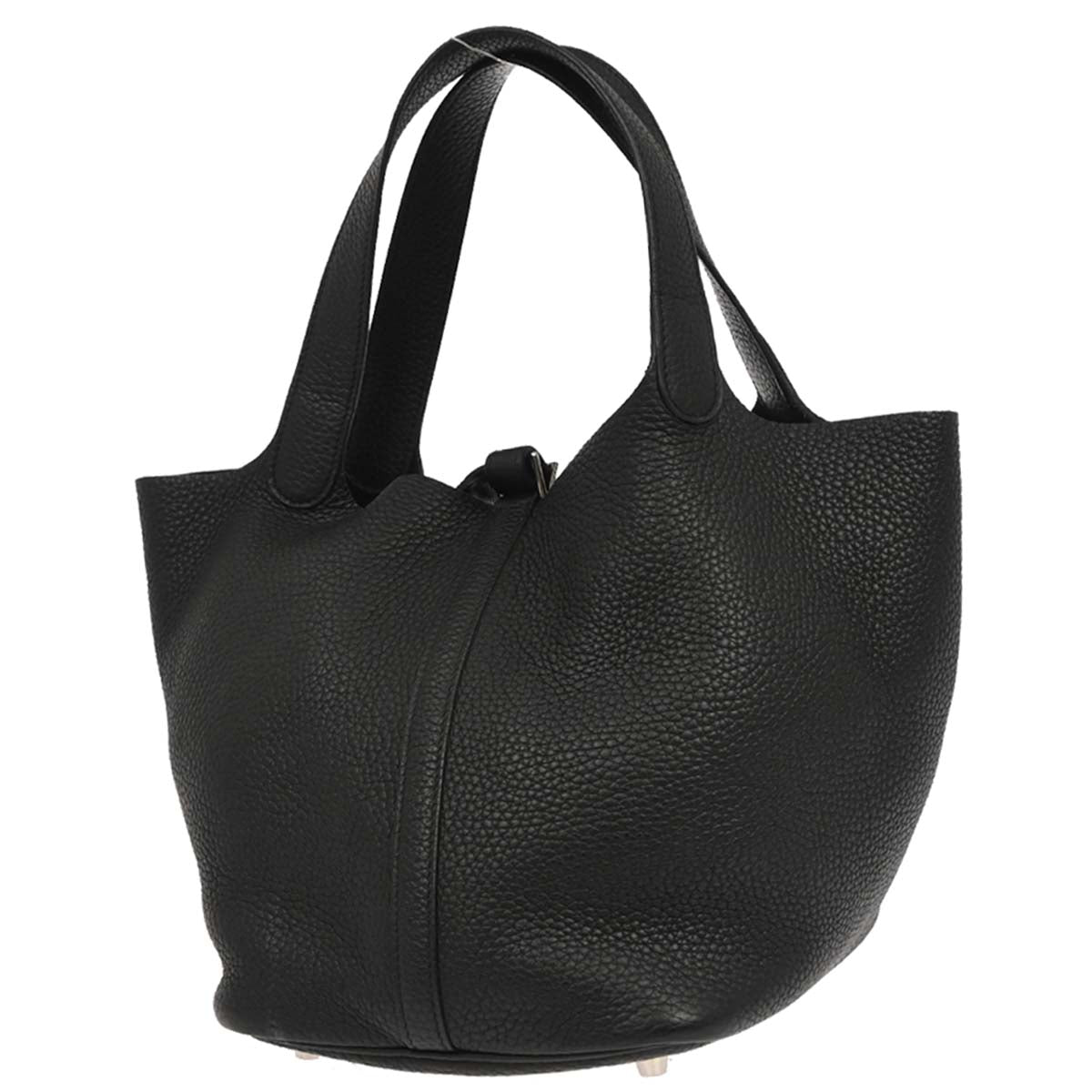 Hermes Black Taurillon Clemence Picotin Lock 22 MM Handbag