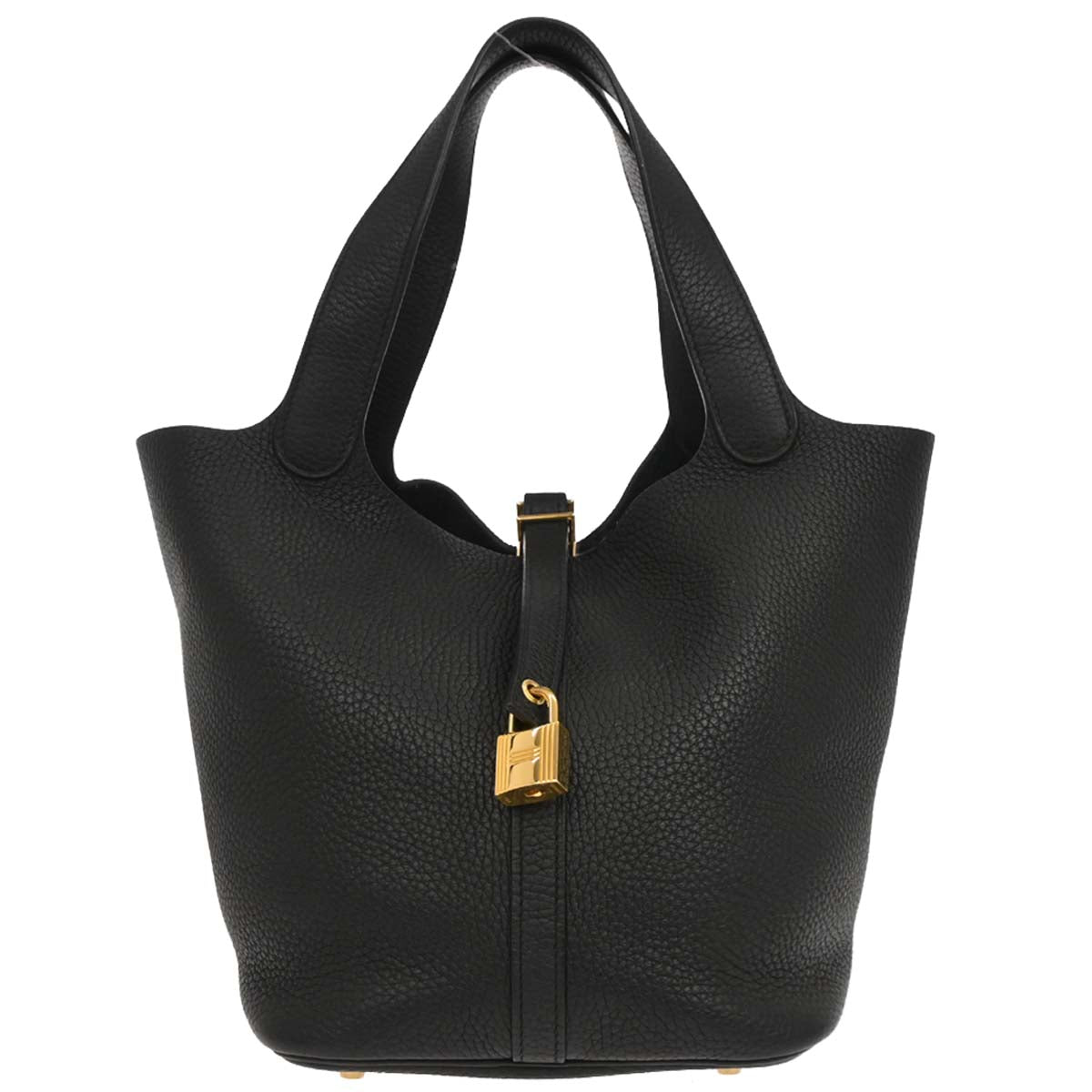 Hermes Black Taurillon Clemence Picotin Lock 22 MM Handbag