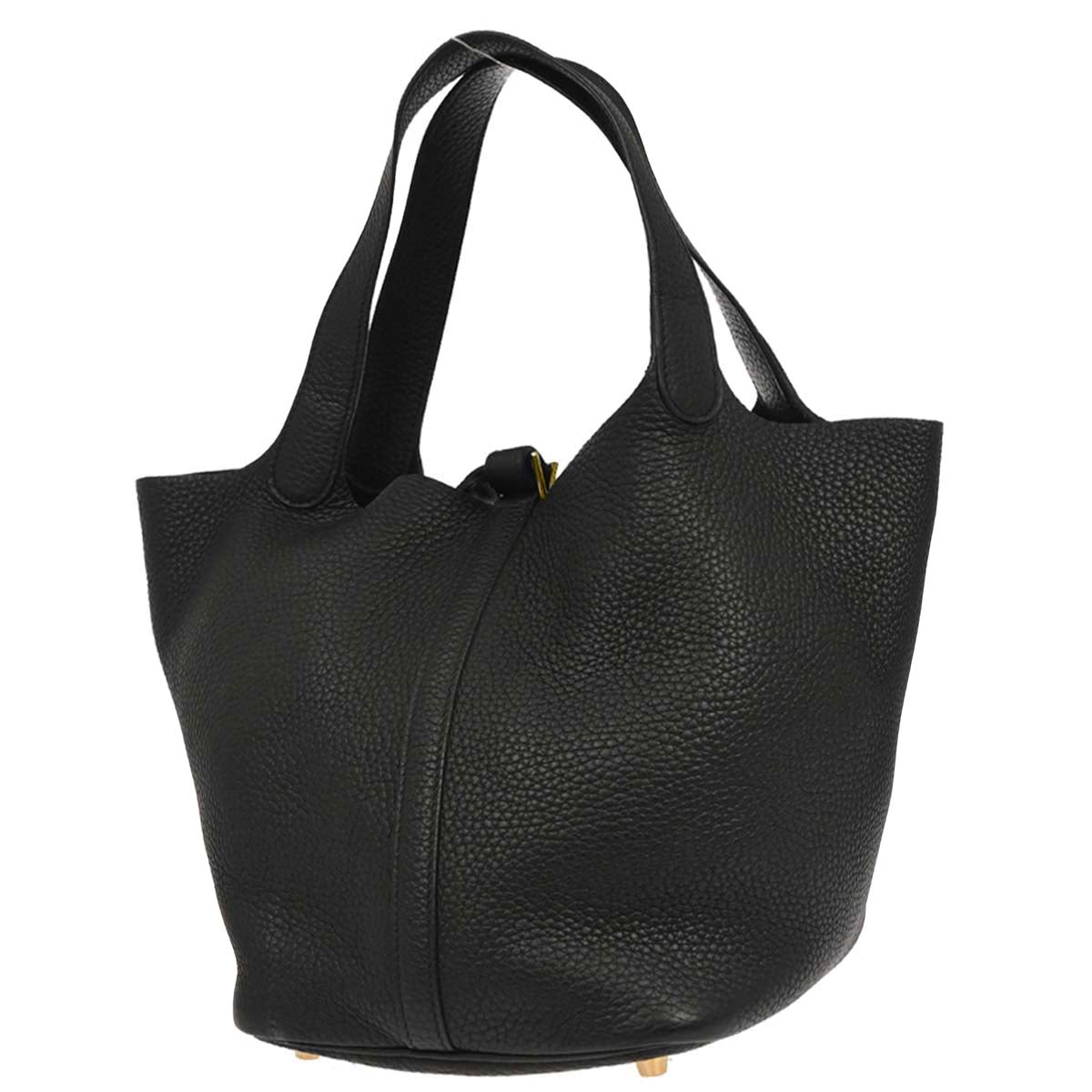 Hermes Black Taurillon Clemence Picotin Lock 22 MM Handbag