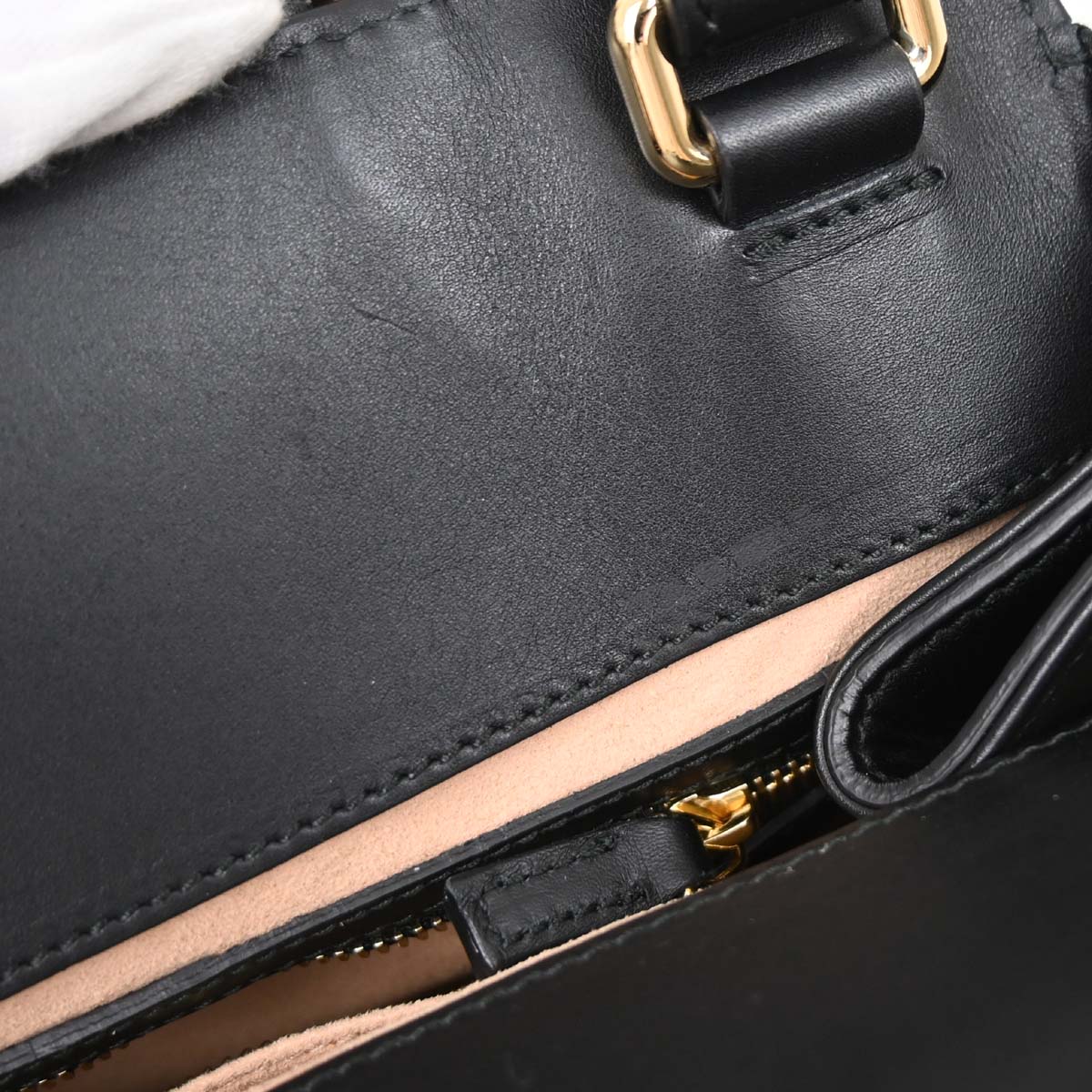 Gucci Black Bamboo Nymphaea 2way Shoulder Handbag