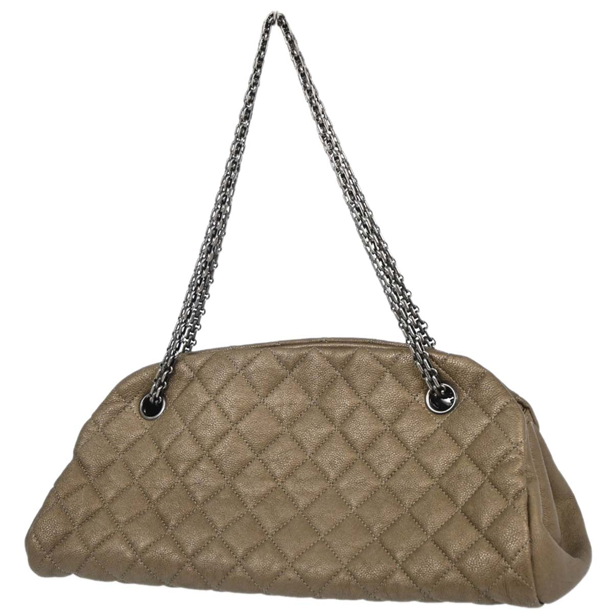 Chanel Metallic Gold Calfskin Medium Bowling Mademoiselle Handbag