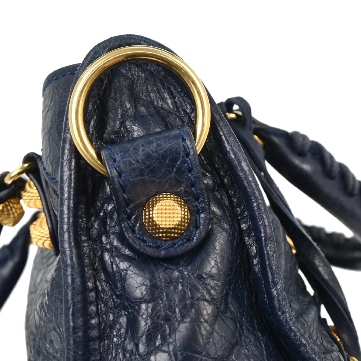 Balenciaga Navy Lambskin The City Mini 2way Shoulder Handbag
