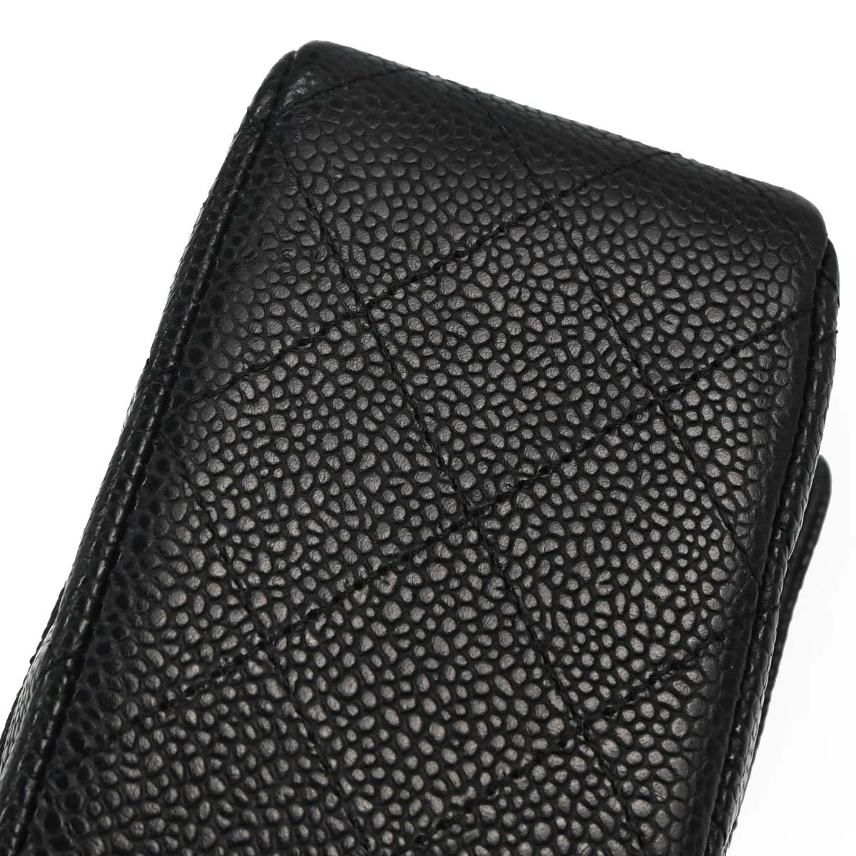 Chanel 2014 Black Caviar Skin Medium Classic Double Flap Shoulder Bag