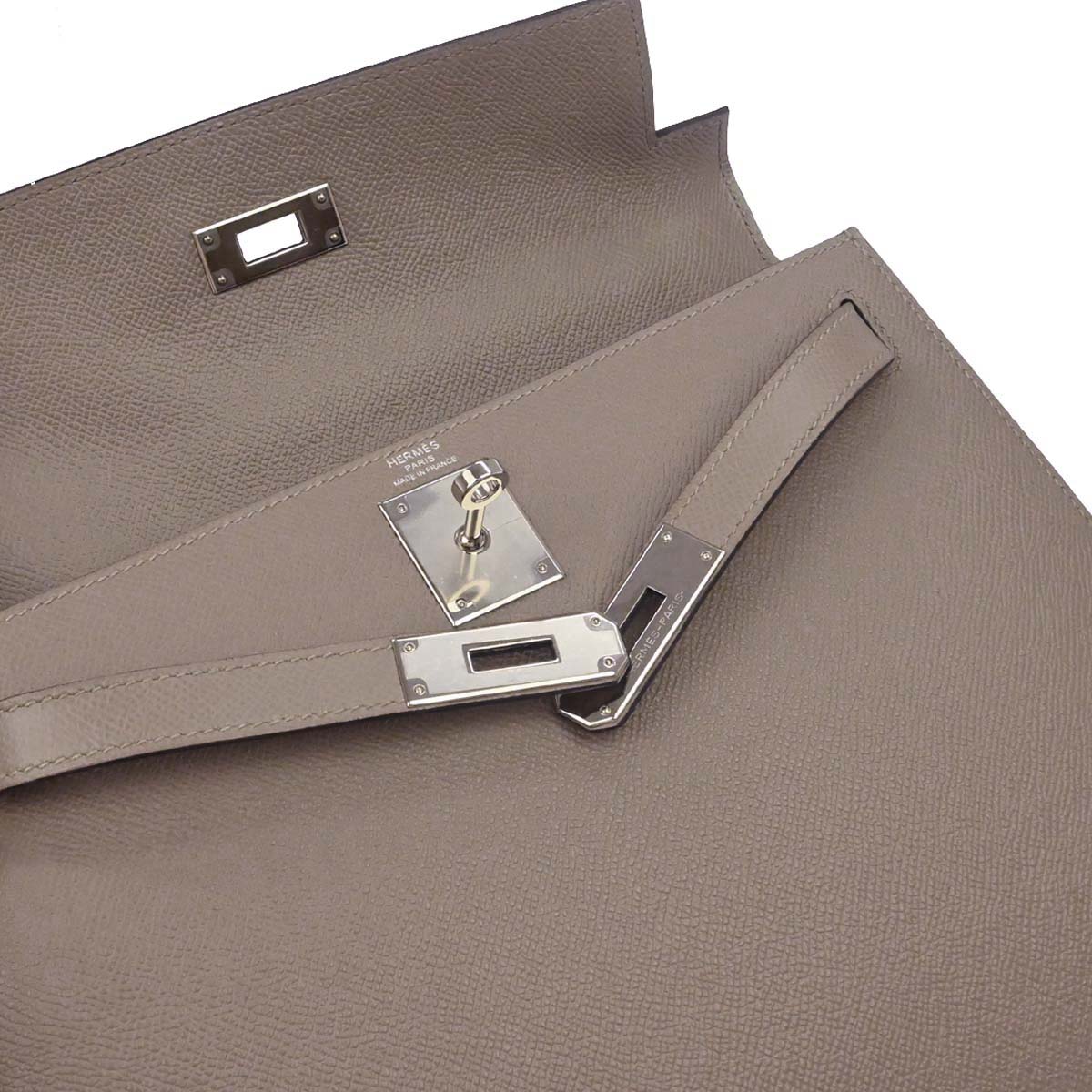 Hermes Gris Asphalt Epsom Kelly 28 Sellier 2way Shoulder Handbag