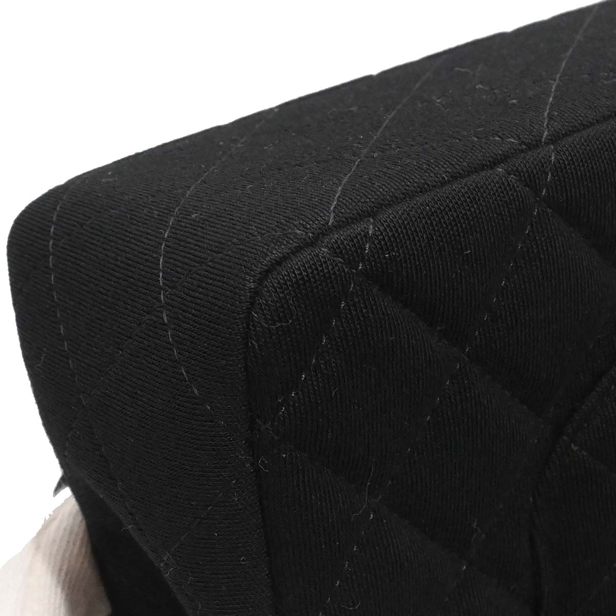 Chanel Black Cotton Medium Classic Double Flap Shoulder Bag