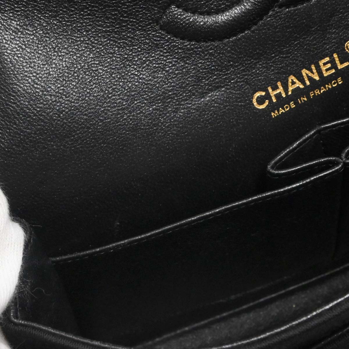 Chanel Black Cotton Medium Classic Double Flap Shoulder Bag