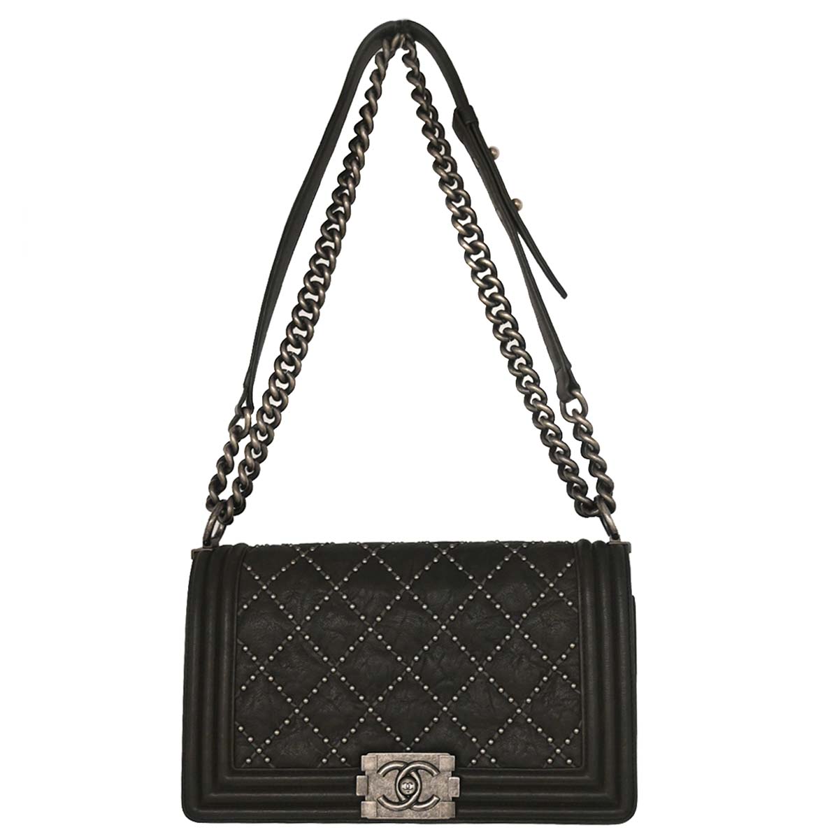 Boy Chanel 2015-2016 Gray Calfskin Medium Shoulder Bag