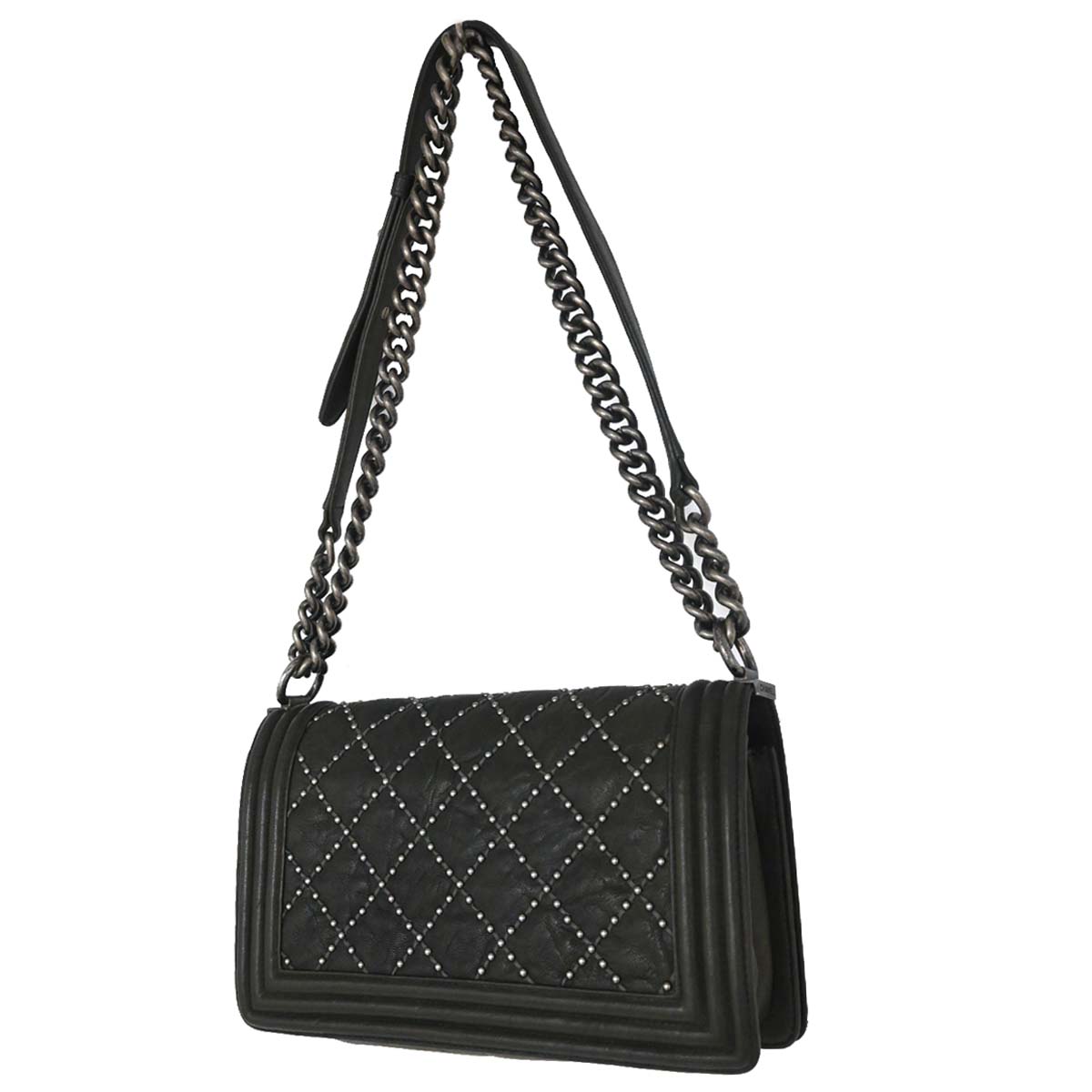 Boy Chanel 2015-2016 Gray Calfskin Medium Shoulder Bag